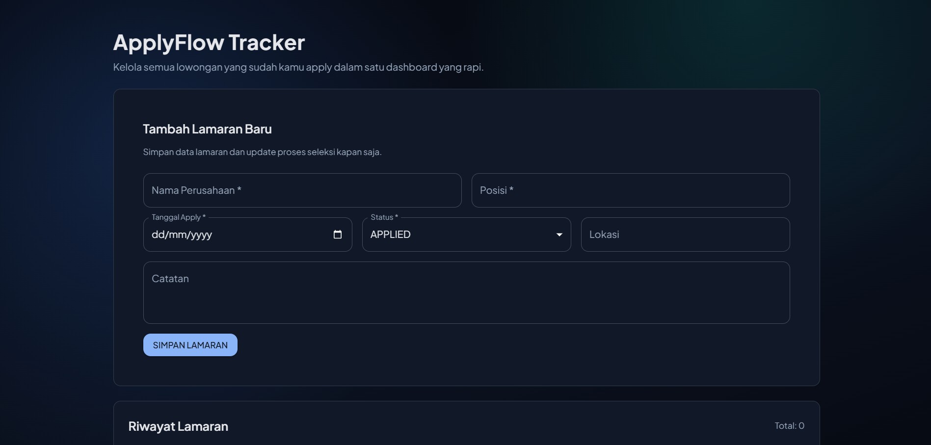 ApplyFlow Tracker Project