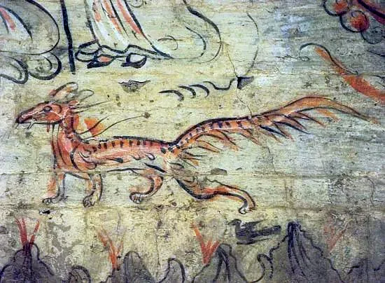 Gumiho — nine-tailed fox, Yanju tomb art