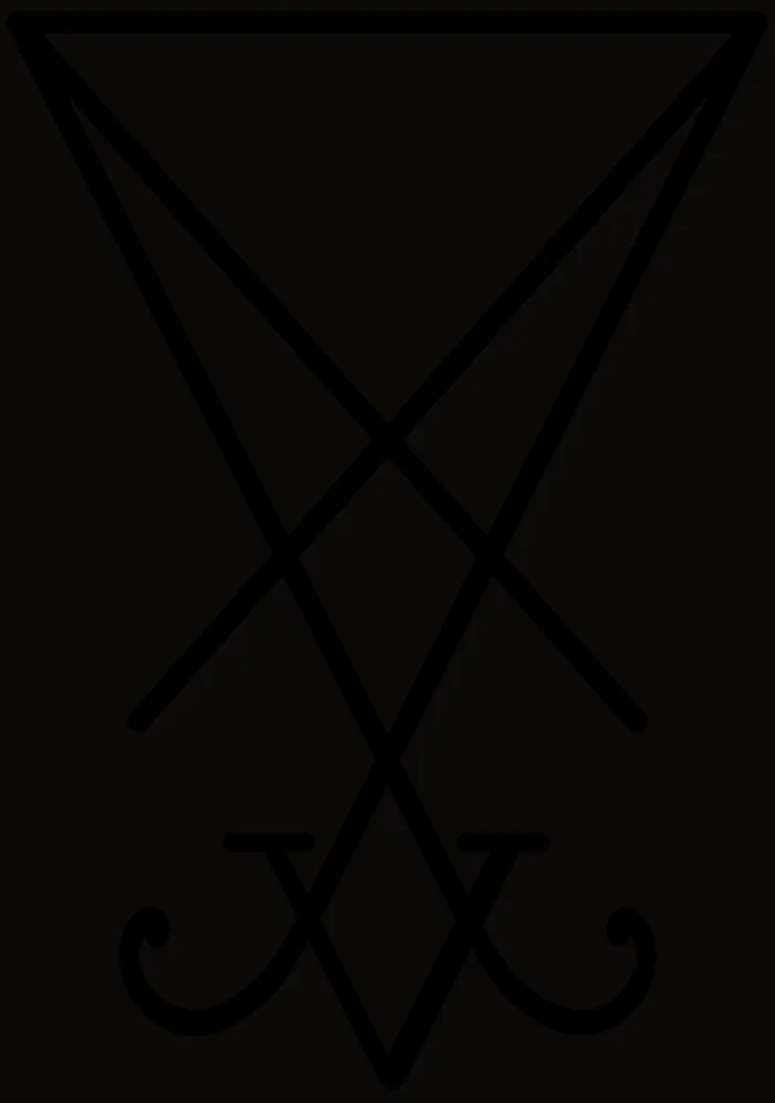 Sigillum Diaboli — Sigil of Lucifer, dari Grimorium Verum (abad XVIII), sigil-iblis paling dikenal dalam pop-culture modern
