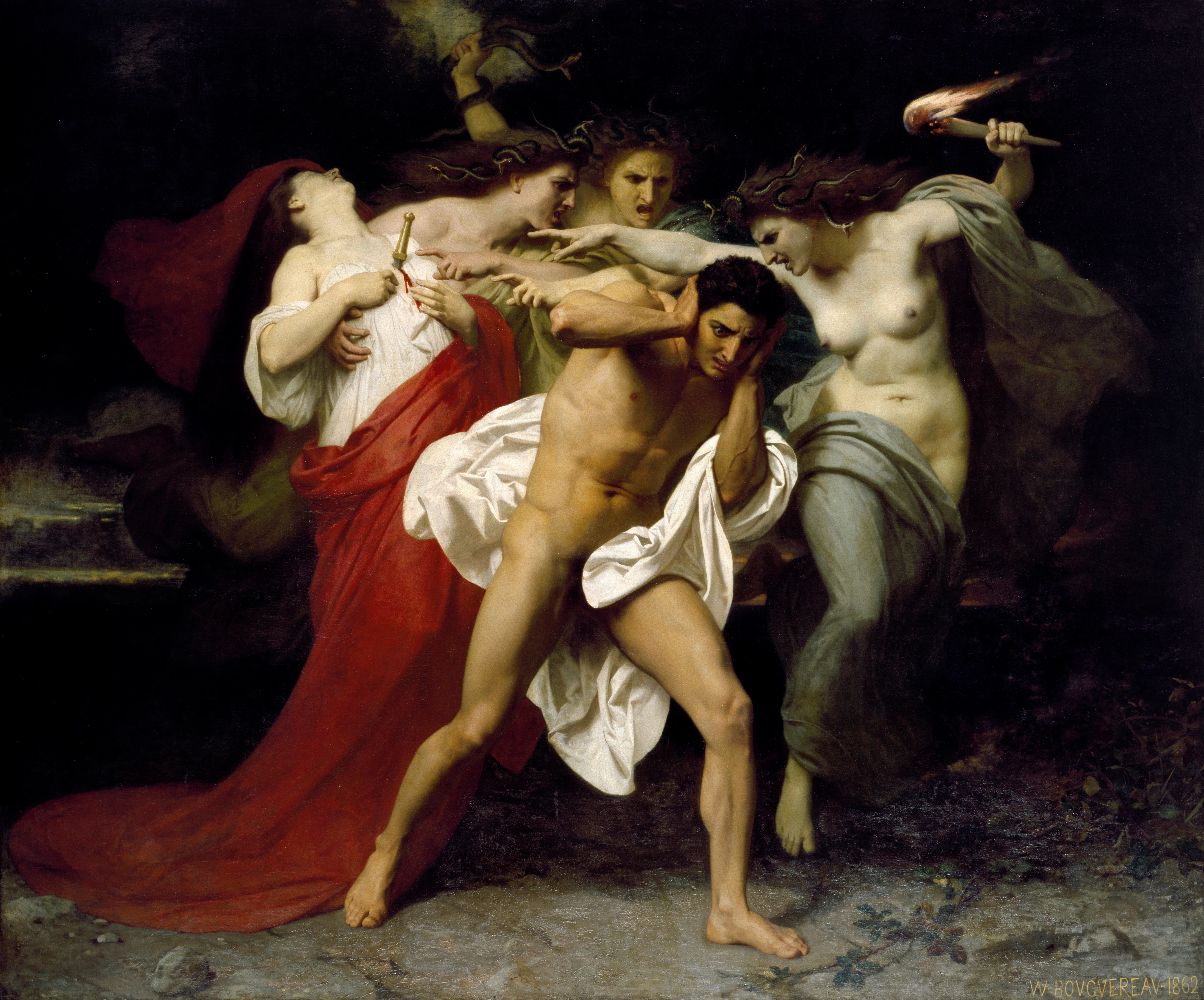 Orestes Pursued by the Furies — Bouguereau 1862